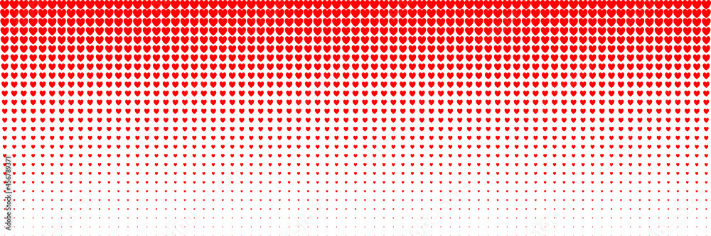 Aufkleber horizontal red blended heart on white for pattern and background