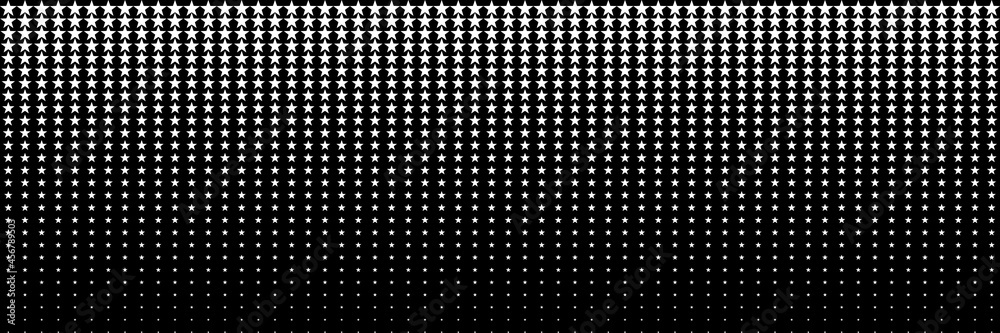 Poster horizontal white blended star on black for pattern and background