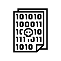 code of security software system line icon vector. code of security software system sign. isolated contour symbol black illustration