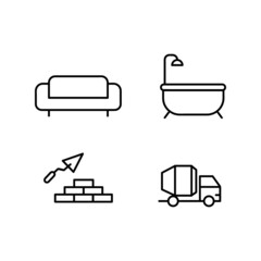 Set of linear icon design collection isolated