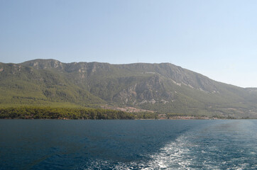 The coast of Mediterranean sea on the Turkish Riviera