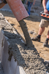 Betonieren auf Baustelle - Detail