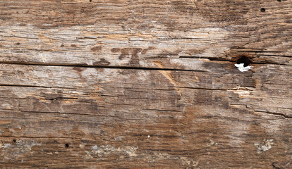 Detail of an old wooden board. Texture and pattern from old dark colored planks. 