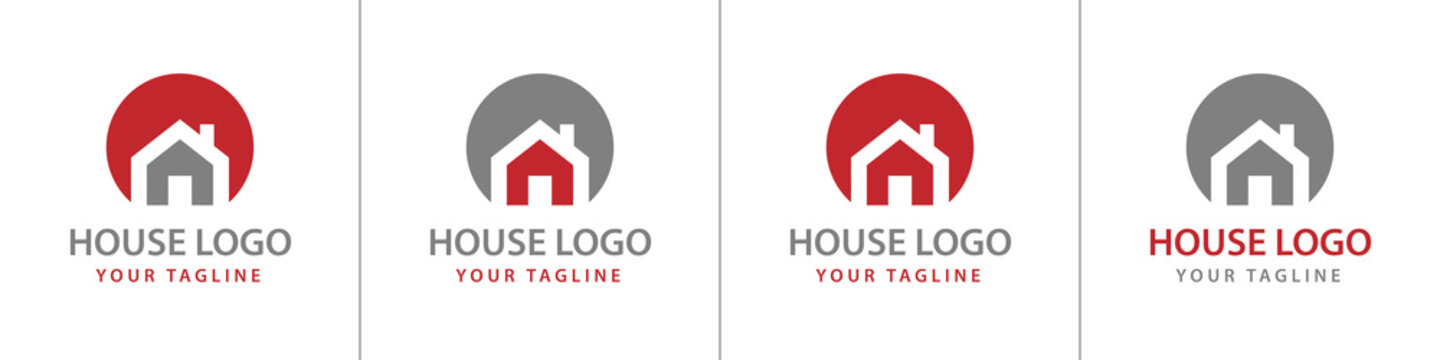 Haus Logos Vektor rot