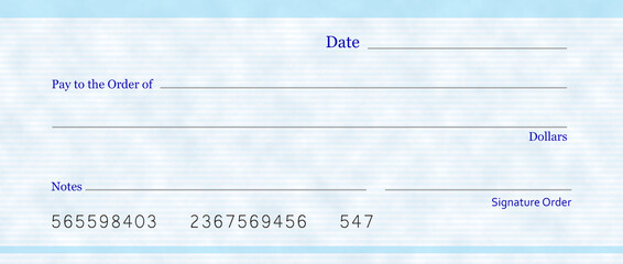 Blank checkbook, mockup for design. Illustration