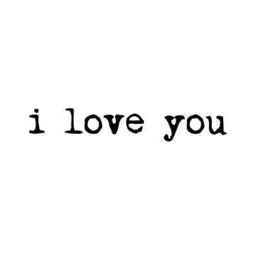 i love you, black text vector on a transparent background