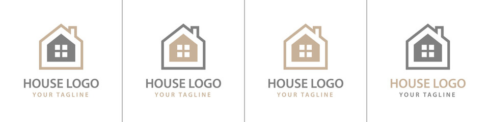 Haus Logos Vektor beige