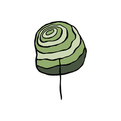 Vector illustration tree isolated on light background. Tree icon in doodle style. Hand drawn. Flat design. 