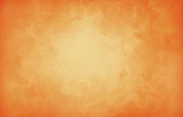 Orange background with grunge texture, marbled watercolor autumn or fall background border design, vintage grunge textured yellow orange color, distressed old antique halloween paper or website banner