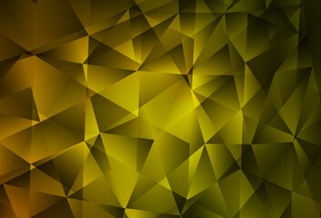 Dark Green, Yellow vector abstract mosaic background.
