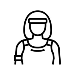 sport woman athlete line icon vector. sport woman athlete sign. isolated contour symbol black illustration