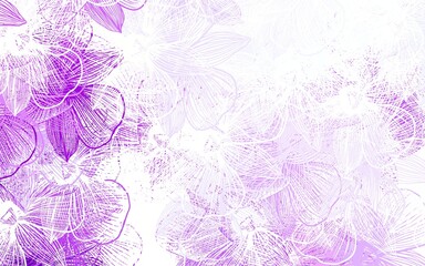 Fototapeta na wymiar Light Pink vector doodle pattern with flowers.