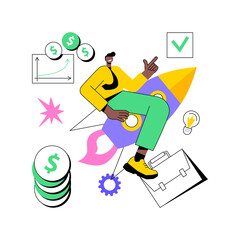 Business growth abstract concept vector illustration. Sustainable development, business strategy, evolution progress, industry lifecycle, businness model, up front investment abstract metaphor.