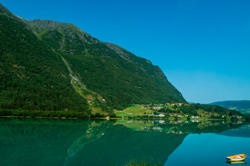 Boat on Norwegian fjord