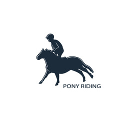 Obraz na płótnie Canvas Child on a pony, design logo