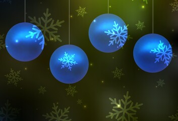Dark Green, Yellow vector background in Xmas style.