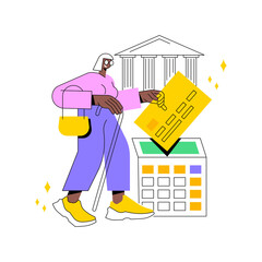 Retirement investments abstract concept vector illustration. Retirement financial planning, investments for seniors, retiree budget development, contribution in pension account abstract metaphor.