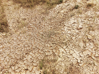 Dry cracked earth texture. Drought.