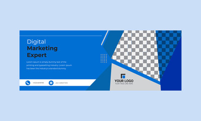 Marketing agency facebook cover and banner template