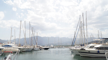 Calvi city and country side sea landscapes on Corsica Island in France.