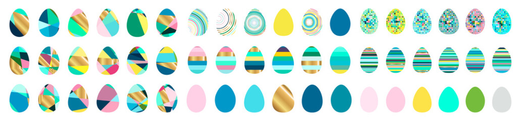 Easter Eggs Collection with Simple Geometric Patterns