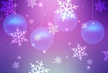 Light Pink vector pattern in Christmas style.