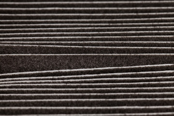 the old used completely dirty filter is black