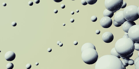 3D render design of different size of spheres