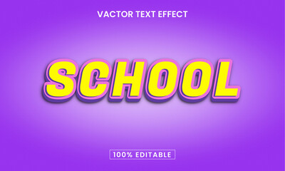 Obraz premium school editable 3d text effect