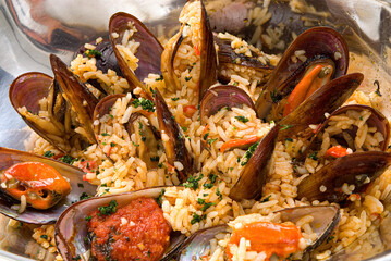 Lick-lick of seafood, a typical fisherman dish. Cook the seafood with rice