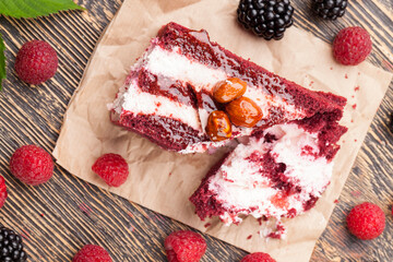 puff pastry with white cream filling