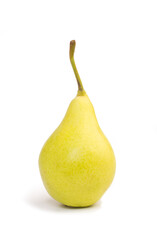 Yellow pear on white background