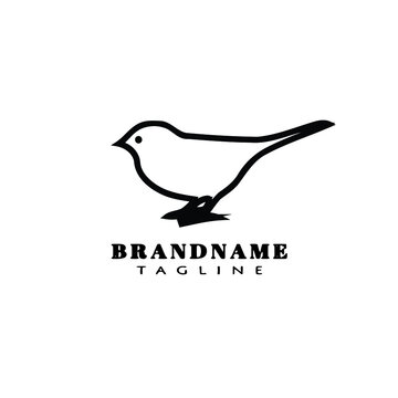 bird logo cartoon icon design hand drawn black isolated vector illustration