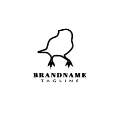 bird logo cartoon icon design template black isolated hand drawn illustration
