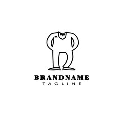 tux clothes logo cartoon icon design template black vector illustration