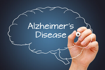 Alzheimers Disease Brain Drawing Concept