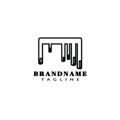 blood dripping logo icon design template black isolated vector illustration