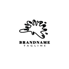 blood dripping logo cartoon icon template black isolated vector illustration