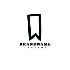 bookmark cartoon logo icon design template black vector illustration