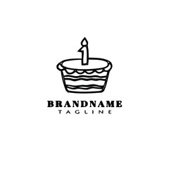 cake logo cartoon design template icon black isolated vector cute