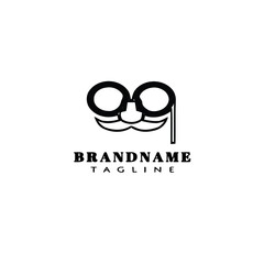 carnival mask logo cartoon design icon vector