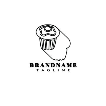 cupcake logo cartoon icon design template isolated vector illustration