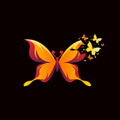 Beauty butterfly colorful logo abstract design