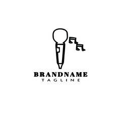 microphone logo icon design template vector illustration
