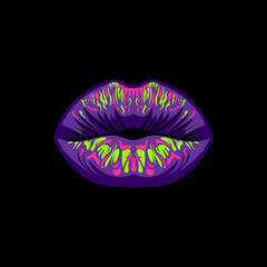 Colorful light lips illustration design vector