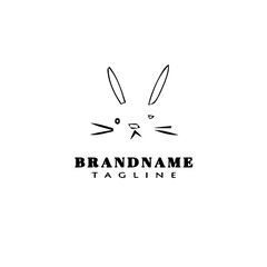 rabbit logo cartoon icon vector illustration