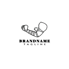 observant jewish tefillin hand cartoon logo icon design template black isolated vector