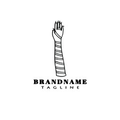 observant jewish tefillin hand logo icon design template black isolated vector illustration