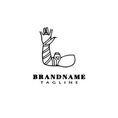 observant jewish tefillin hand cartoon logo icon template black isolated vector illustration