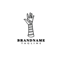 observant jewish tefillin hand cartoon logo icon design template isolated vector illustration